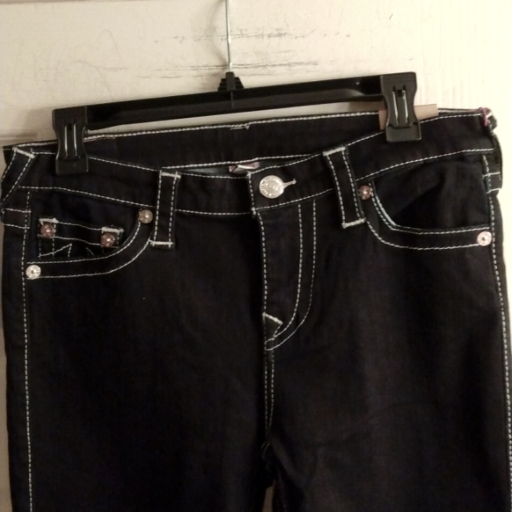 True Religion Black Ankle Skinny Jeans Size 30 NWT - Picture 2 of 7